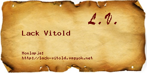 Lack Vitold névjegykártya
